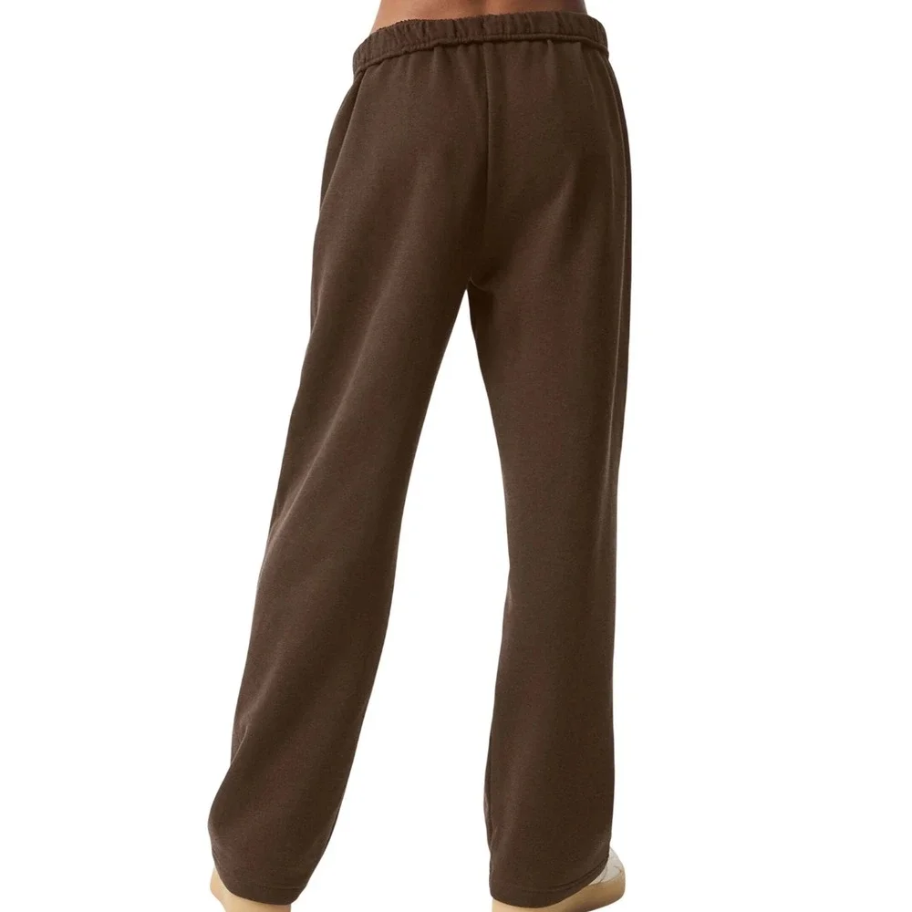 Alo Yoga‎ Accolade Sweatpants Espresso Brown Straight Leg Womens Large NWT
